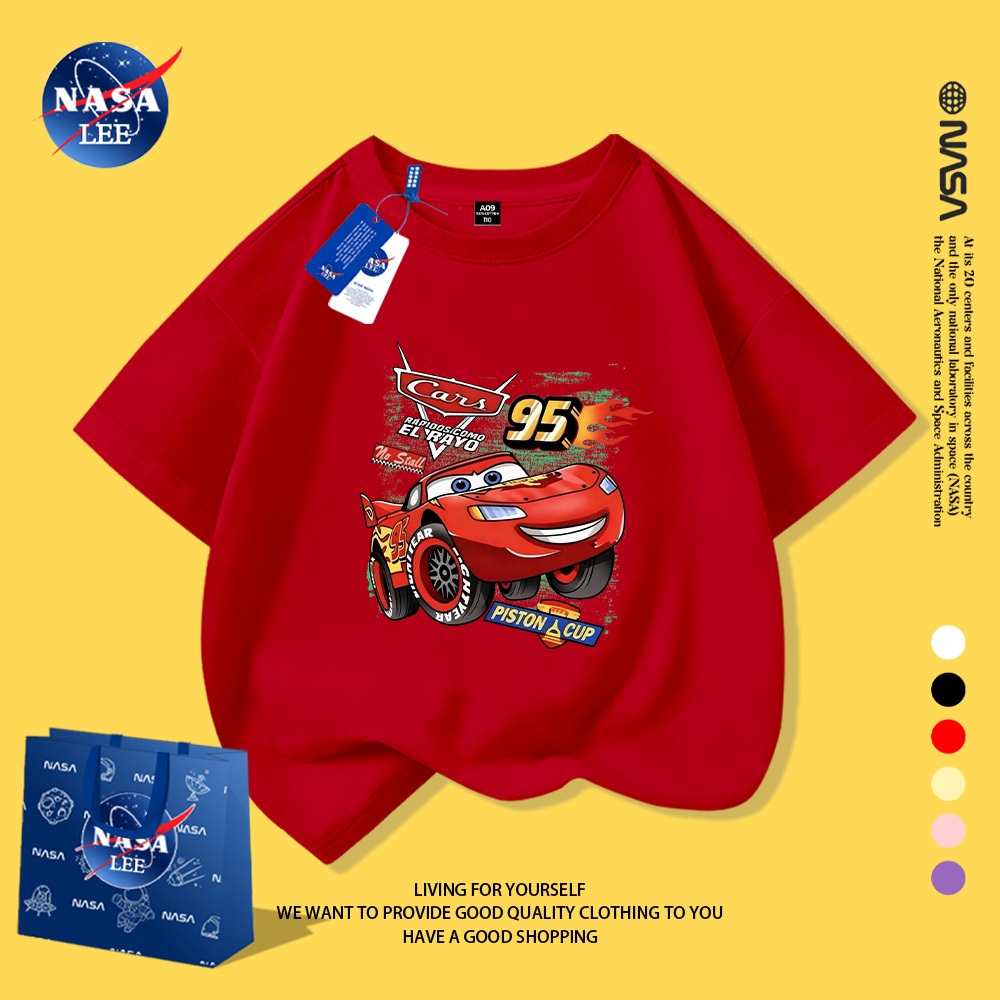 NASA Pure Cotton Tay Ngắn 2026 Phong Cách Mới Trẻ Em Tay Ngắn Mềm Mại Thoải Mái Thời Trang Dễ Thương
