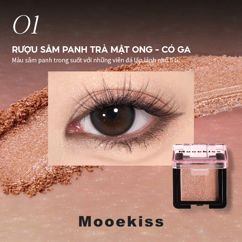 Bảng Phấn Mắt Mooekiss Đa Năng, Lì & Nhũ, Highlight & Contour, Dễ Tán, Makeup Hàng Ngày，Nhũ Lấp Lánh,Lì Mịn,Không Lem