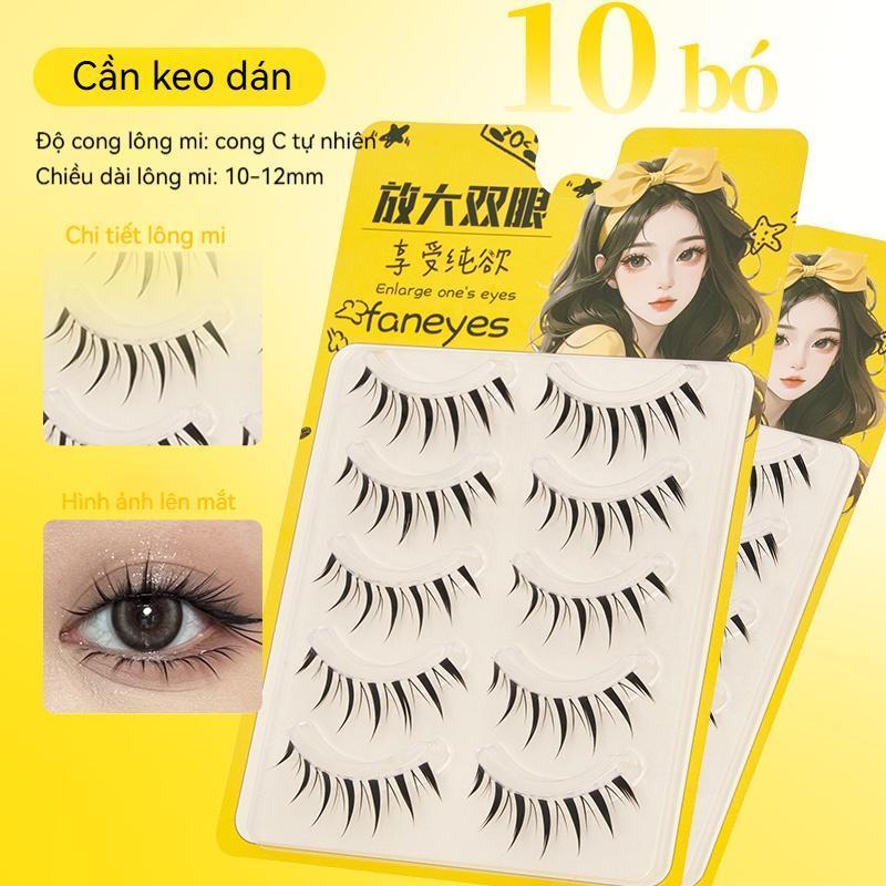 Lông mi giả dán sẵn, lông mi giả tự dính 1 mảnh không keo Tự nhiên, uốn cong, dài và dày đặc, nhẹ nhàng và thoải mái, hình dạng lâu trôi, thân thiện với người mới bắt đầu