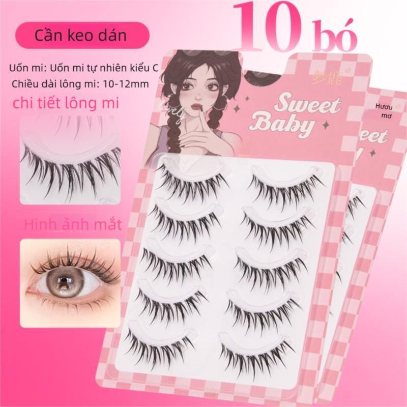 Lông mi giả dán sẵn, lông mi giả tự dính 1 mảnh không keo Tự nhiên, uốn cong, dài và dày đặc, nhẹ nhàng và thoải mái, hình dạng lâu trôi, thân thiện với người mới bắt đầu