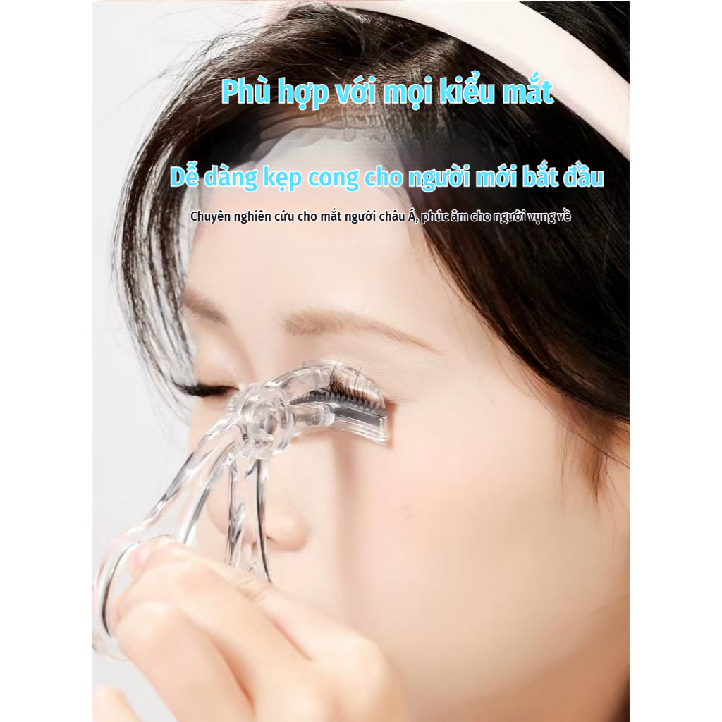 Lược chải răng góc rộng Dụng cụ uốn mi không viền định hình một phần Kẹp uốn hướng dương dành cho người mới biết lông mi di động