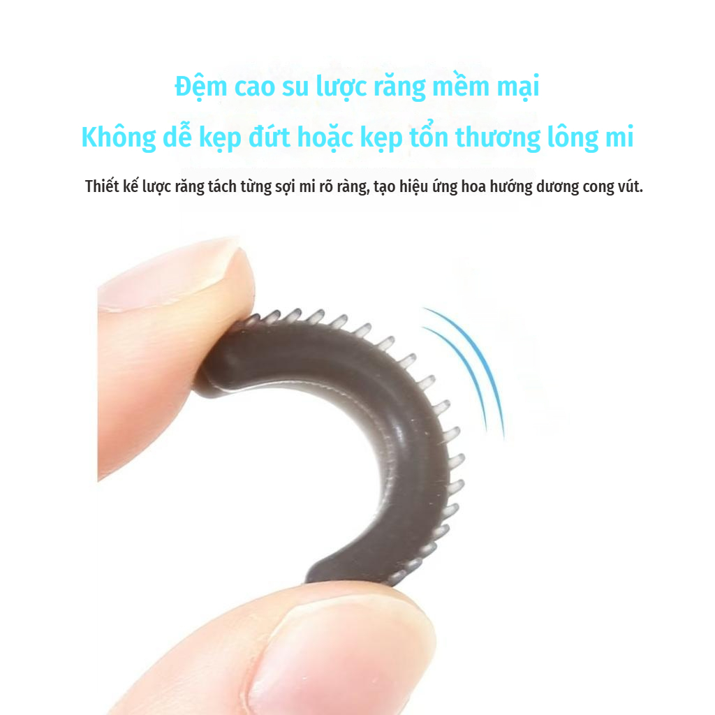 Lược chải răng góc rộng Dụng cụ uốn mi không viền định hình một phần Kẹp uốn hướng dương dành cho người mới biết lông mi di động