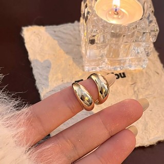 Bông tai vòng kim loại mạ điện nữ, style tối giản, chất lượng cao