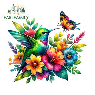 EARLFAMILY Chim Ruồi Và Bướm Xe Ô Tô Tắc Xước Caravan Xe Đạp Điện PVC Decal Thời Trang Chống Thấm Nước Phụ Kiện Xe Hơi