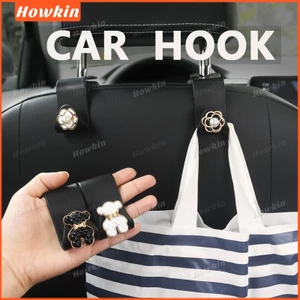 Móc Sau Ghế Ô Tô Kim Cương Hoa Camellia Trang Trí Hoạt Hình Dễ Thương Gấu Móc Bảo Quản Nội Thất Ô Tô