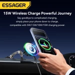 Giá đỡ xe sạc không dây từ tính ESSAGER 15W với lực từ tính siêu mạnh và độ ổn định Giá đỡ điện thoại đa năng với đèn xung quanh đầy màu sắc — ảnh 3