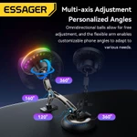 Giá đỡ xe sạc không dây từ tính ESSAGER 15W với lực từ tính siêu mạnh và độ ổn định Giá đỡ điện thoại đa năng với đèn xung quanh đầy màu sắc — ảnh 7