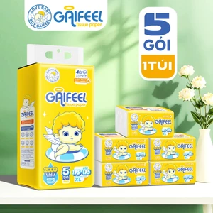 GAIFEEL Giấy vệ sinh lớn màu vàng mềm 5 gói mỗi túi 400 tờ mỗi gói Được làm từ bột gỗ nguyên chất