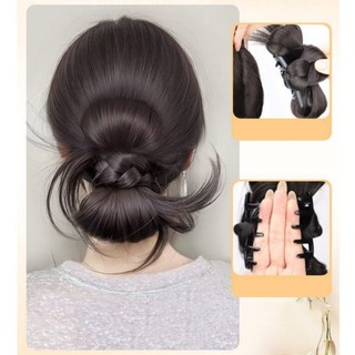(Vận chuyển địa phương) Bện Bun Head Tóc Giả Kẹp - Style Hàn Quốc Lười Nhẹ Nhàng