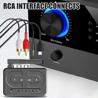 Bluetooth 6.0 Bộ Thu Âm Thanh Bộ Chuyển Đổi Âm Nhạc Stereo Không Dây 3.5 Mm AUX R / L RCA Có Mic Hỗ Trợ Chữ U Cho Loa Ô Tô Amp