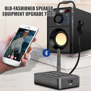 Bluetooth 6.0 Bộ Thu Âm Thanh Bộ Chuyển Đổi Âm Nhạc Stereo Không Dây 3.5 Mm AUX R / L RCA Có Mic Hỗ Trợ Chữ U Cho Loa Ô Tô Amp