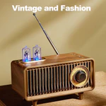 Loa Bluetooth Không Dây Bằng Gỗ FM Retro Radio Loa Siêu Trầm Hỗ Trợ Thẻ TF Chữ U Có Đèn LED MP3 Soundbar Di Động — ảnh 2