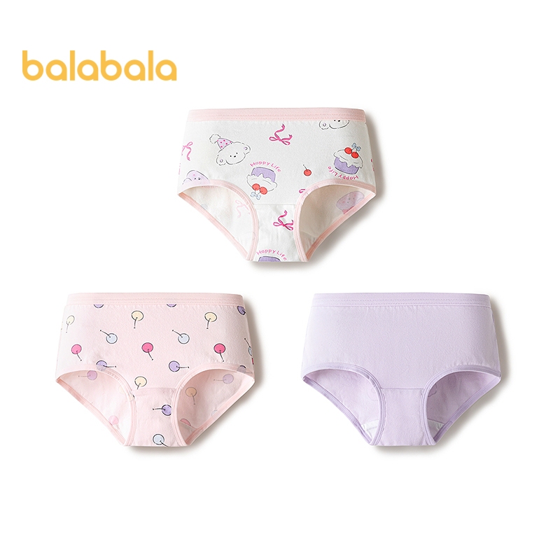 Balabala Bé Gái Quần Lót Trẻ Em 2026 Quần Short Cotton 3 Gói Quần Lót Cho Trẻ Nhỏ Thoải Mái Đùi Cotton Mềm Mại Cho Trường Học Hàng Ngày Mặc Nhà Gói Đồ Ngủ