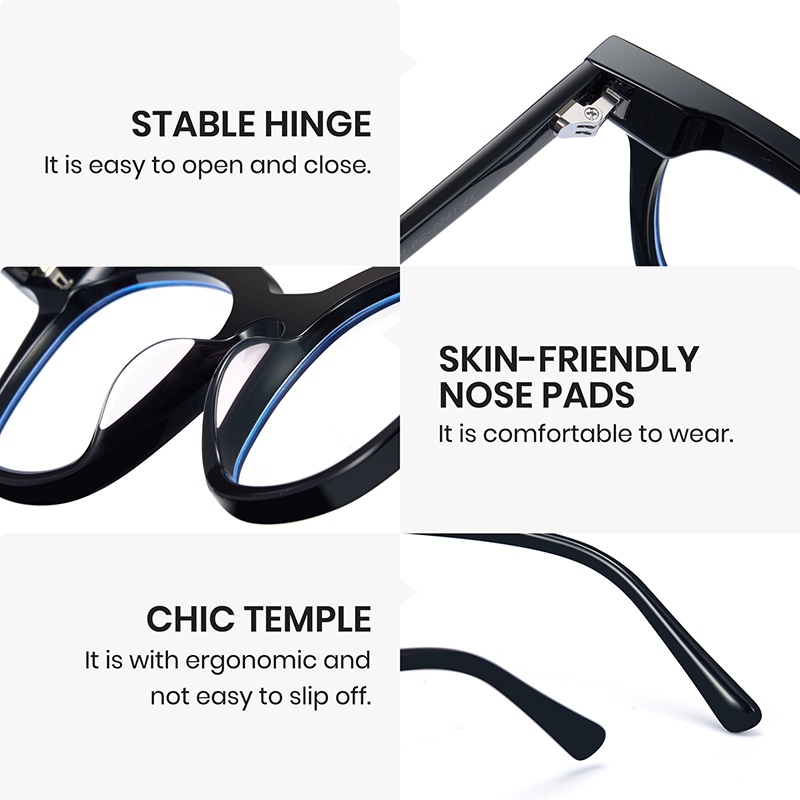 Cyxus Kính Chống Ánh Sáng Xanh Gọng Acetate Vuông Thời Trang Bảo Vệ Mắt Giảm Mỏi Mắt Cho Cả Nam Và Nữ 8343