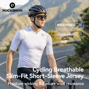 ROCKBROS Áo Đi Xe Đạp Tay Ngắn Nhẹ Slim Fit Áo Thoải Mái Co Giãn Thoáng Khí Nhanh Khô Quần Áo Xe Đạp