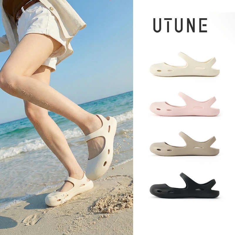 UTUNE Nữ Dép Sandal Đi Biển Hỗ Trợ Vòm Chân Đế Bệt Mềm Nhẹ EVA Chống Trượt Thoáng Khí Phù Hợp Yoga Tập Gym & Hoạt Động Ngoài Trời Đi Nước