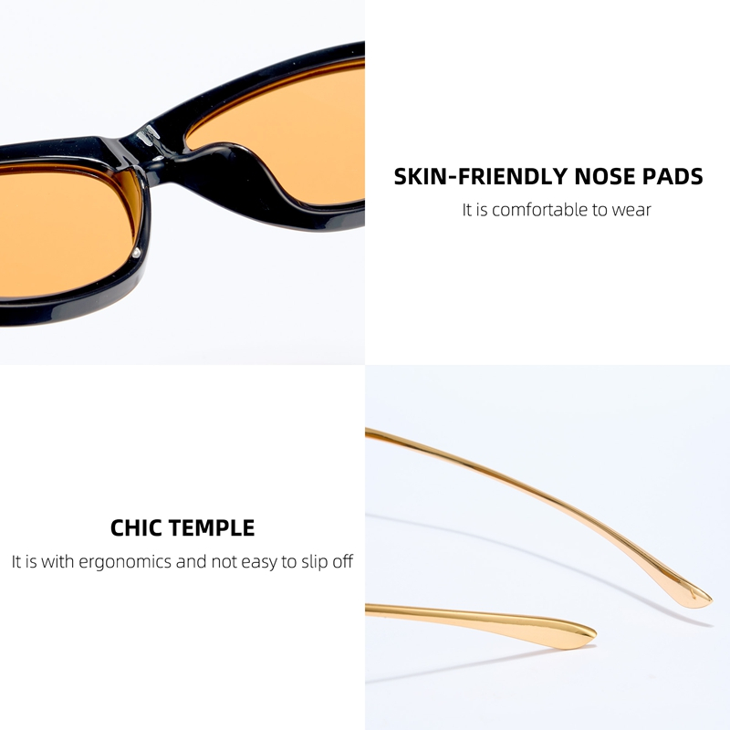 Cyxus Kính Mát Nữ Mắt Mèo Gọng Oval Thời Trang Chống Tia UV Và Chống Chói Cho Nữ Kiểu Dáng Hẹp Gọng Kim Loại 1344