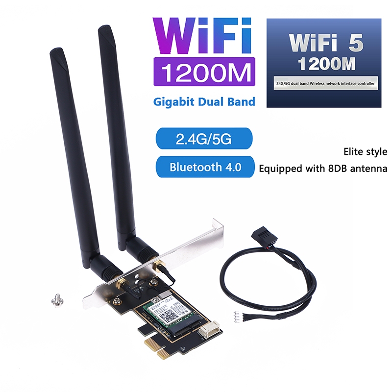 Thẻ wifi không dây băng tần kép 2.4g / 5g 7260ac Dành cho máy tính / máy tính để bàn 1200mbps 4.0 Mới