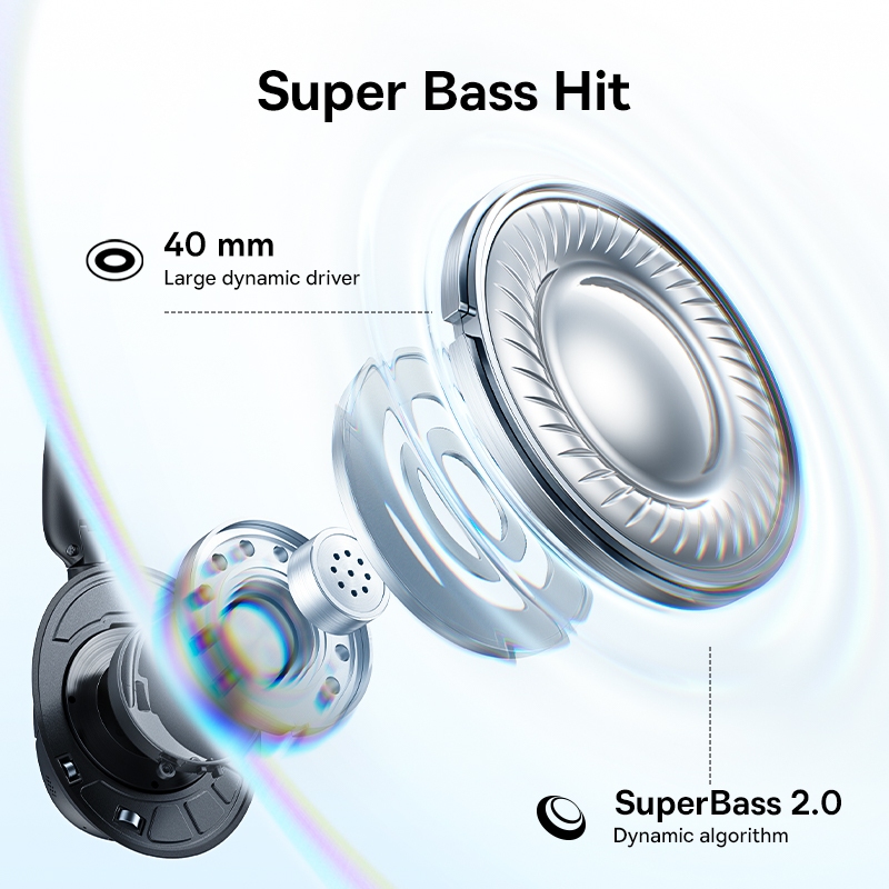 【New Arrivals】Baseus BH1 NC Lite Wireless Headphones Noise-Cancelling Headphones 80Hours Playtime Bluetooth 6.0