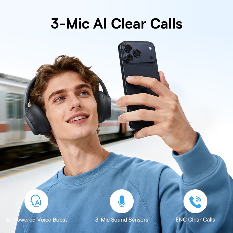 【New Arrivals】Baseus BH1 NC Lite Wireless Headphones Noise-Cancelling Headphones 80Hours Playtime Bluetooth 6.0