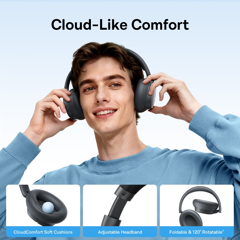 【New Arrivals】Baseus BH1 NC Lite Wireless Headphones Noise-Cancelling Headphones 80Hours Playtime Bluetooth 6.0
