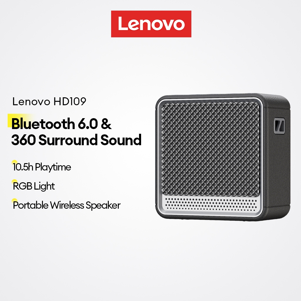 Loa không dây di động Lenovo HD109 Bluetooth 6.0 có âm thanh vòm 360 và thời gian chơi 10,5h cộng với đèn RGB | BigBuy360 - bigbuy360.vn