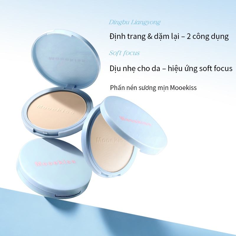 Phấn Phủ Mooekiss Dạng Bột, Kiềm Dầu, Lâu Trôi, Mịn Nhẹ, Soft Focus, Không Mốc
