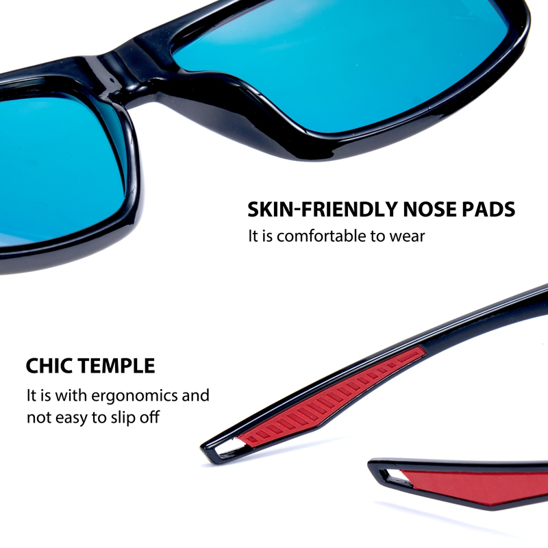 Cyxus Kính Phân Cực Nam Nữ Khung Vuông Chống UV Chống Lóa Tấm Che Bên Câu Cá Chạy Bộ Thể Thao Ngoài Trời P1340