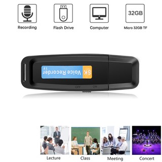 16GB / 32GB / 64GB Di Động USB Âm Thanh Kỹ Thuật Số Ghi Âm Giọng Nói Loại Che Khuyết Điểm Mini Mictaphone Hỗ Trợ Đầu Ghi Hỗ Trợ Thẻ TF