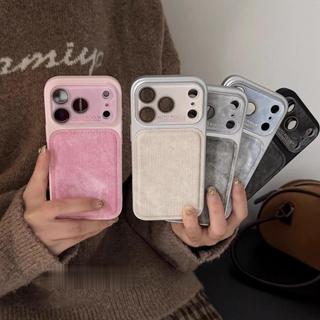Phim Bảo Vệ Ống Kính Kính Thời Trang Màu Hồng Xám Denim Vải Ốp Lưng Điện Thoại iPhone 17Promax 17Pro 14 15 16 Pro Max Chống Sốc Nam Nữ Vỏ Di Động