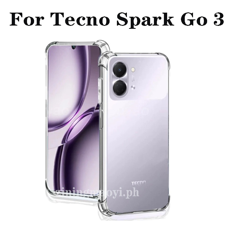 Ốp điện thoại trong suốt mềm chống sốc 4in1 Tecno Spark Go 3 cho Spark Go 2 Go 2025 2024 Go1S Phim chống bảo mật Phim và ống kính và phim mặt sau