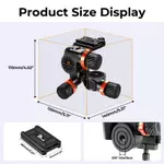 Đầu ba chân bánh răng 3 chiều K & F Concept – Nhôm CNC, Tải trọng 6kg, Đầu chất lỏng có độ chính xác cao để chụp ảnh — ảnh 5