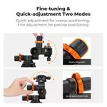 Đầu ba chân bánh răng K & F Concept - Toàn cảnh 3 chiều, Tải trọng 6kg, Đĩa tháo nhanh để chụp ảnh Macro / Ngôi sao / Thương mại — ảnh 3