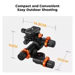 Đầu ba chân bánh răng K & F Concept - Toàn cảnh 3 chiều, Tải trọng 6kg, Đĩa tháo nhanh để chụp ảnh Macro / Ngôi sao / Thương mại — ảnh 7