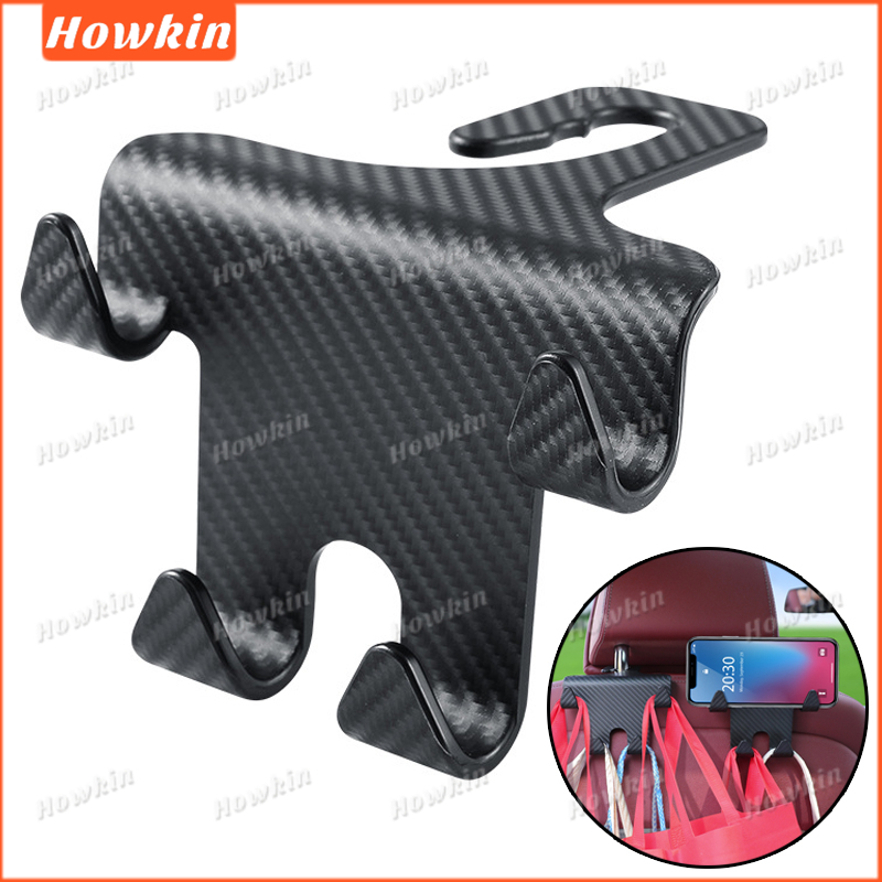[Giảm giá] 1 CÁI Tựa lưng ghế ô tô bằng sợi Carbon với 4 móc treo Móc treo ghế sau tự động