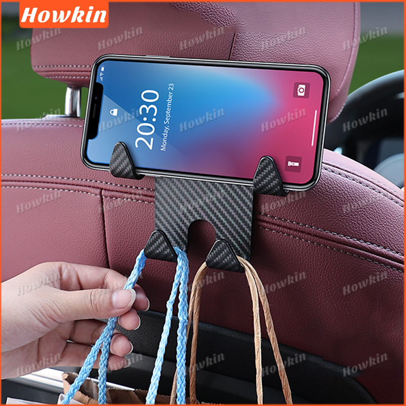 [Giảm giá] 1 CÁI Tựa lưng ghế ô tô bằng sợi Carbon với 4 móc treo Móc treo ghế sau tự động