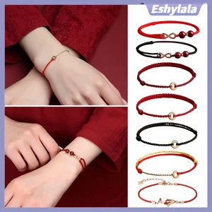 PANPIA-Hand Vòng Tròn Có Thể Điều Chỉnh May Mắn Dây Đỏ Vòng Tay Nam Nữ Quyến Rũ Lắc Tay Vòng Chân Cho Người Bạn Tình Nhân Phước Lành Quà Tặng