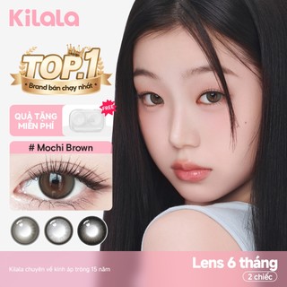 【Deal ưu đãi】Kính áp tròng Kilala màu nâu Mochi Brown/Lightning Midnight Black/Rum Grey lens cận 6 tháng DIA 14.2mm có độ (0-10) 1 cặp