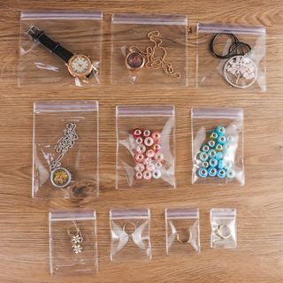 [VN Local] HOMELYHUB 100 Túi Khóa Zip Có Thể Đóng Lại Quà Tặng Bao Bì Vòng Cổ Vòng Tay Vòng Tay Túi Trang Sức Sử Dụng Rộng Rãi