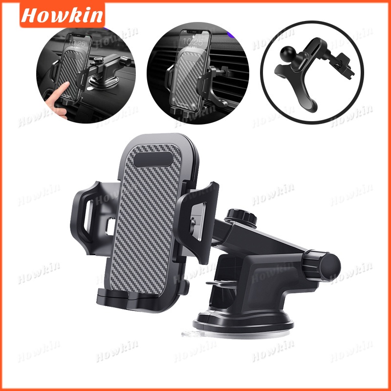 [Sale] Giá đỡ điện thoại ô tô kính chắn gió đa năng Kẹp đứng Hỗ trợ miếng Gel silicon xoay 360