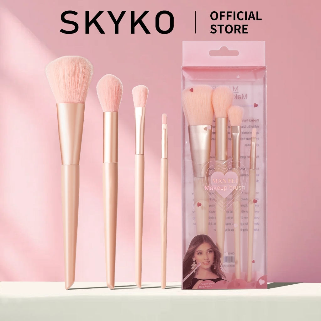Bộ cọ trang điểm SKYKO 4 chiếc màu hồng