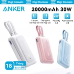 (Chứng nhận CCC)ANKER 30W Sạc dự phòng 20000mAh tích hợp 2 dây sạc nhanh (iPH & Type-C)  Có thể mang lên máy bay pin dự phòng  Bảo hành 18 tháng DiGi Domain — ảnh 1