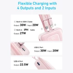 (Chứng nhận CCC)ANKER 30W Sạc dự phòng 20000mAh tích hợp 2 dây sạc nhanh (iPH & Type-C)  Có thể mang lên máy bay pin dự phòng  Bảo hành 18 tháng DiGi Domain — ảnh 3