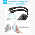 (Chứng nhận CCC)ANKER 30W Sạc dự phòng 20000mAh tích hợp 2 dây sạc nhanh (iPH & Type-C)  Có thể mang lên máy bay pin dự phòng  Bảo hành 18 tháng DiGi Domain — ảnh 2