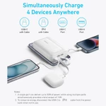 (Chứng nhận CCC)ANKER 30W Sạc dự phòng 20000mAh tích hợp 2 dây sạc nhanh (iPH & Type-C)  Có thể mang lên máy bay pin dự phòng  Bảo hành 18 tháng DiGi Domain — ảnh 5