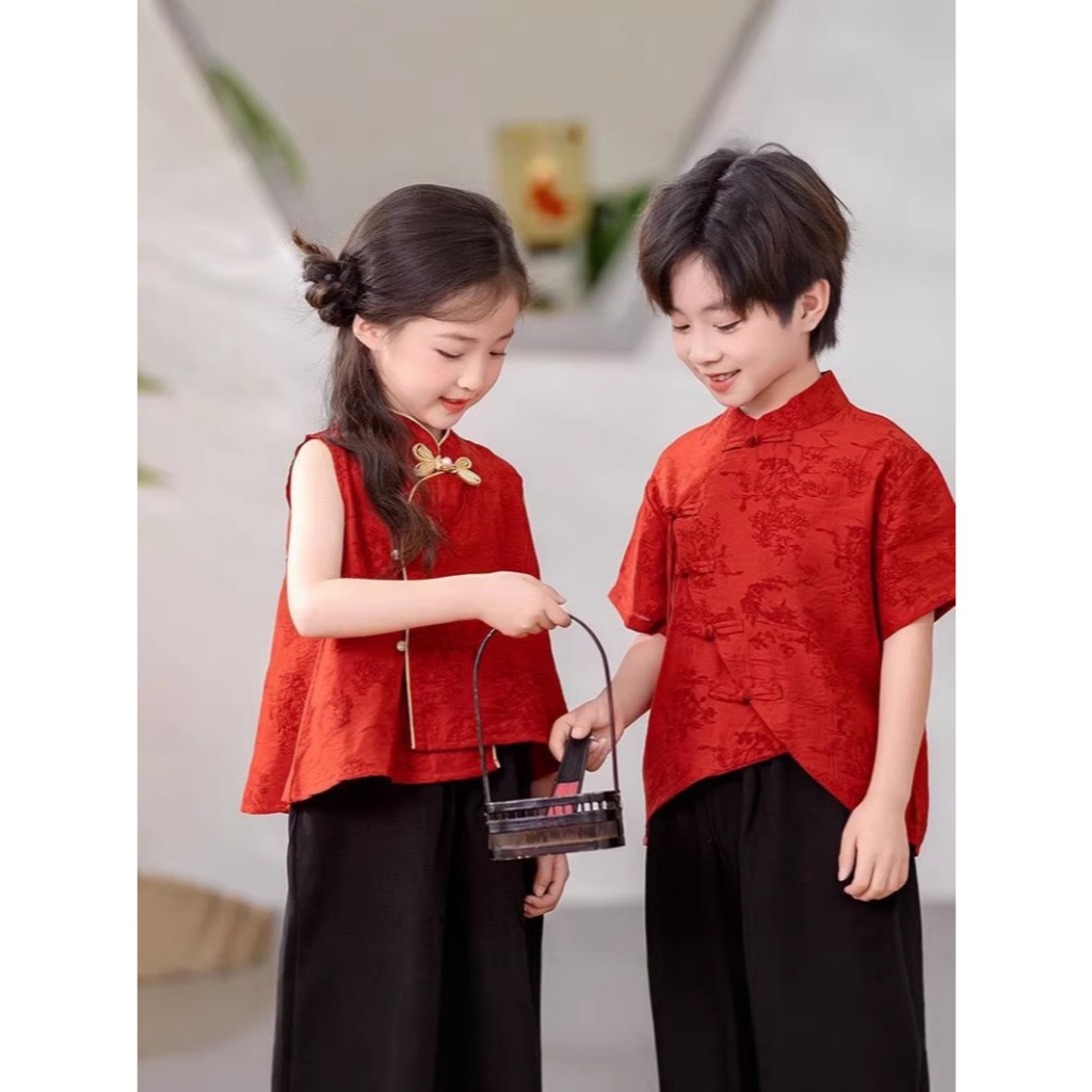 [3-16 Tuổi] Quần Áo Năm Mới Trẻ Em Đường Phù Hợp Với Hanfu Phù Hợp Với Bé Trai Hanfu Phù Hợp Với Bé Gái Mới Trung Quốc Phù Hợp Với Hiệu Suất Mặc Hàng Ngày
