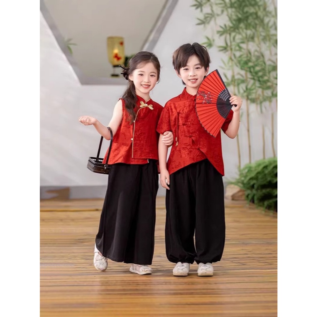 [3-16 Tuổi] Quần Áo Năm Mới Trẻ Em Đường Phù Hợp Với Hanfu Phù Hợp Với Bé Trai Hanfu Phù Hợp Với Bé Gái Mới Trung Quốc Phù Hợp Với Hiệu Suất Mặc Hàng Ngày