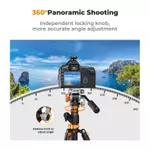 K & F Concept 360° Đầu video chất lỏng, Dung lượng tải 5kg / 11lb, Phát hành nhanh tương thích Arca-Swiss, Chảo & Nghiêng mịn cho video DSLR (FH-03) — ảnh 4