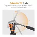 K & F Concept 360° Đầu video chất lỏng, Dung lượng tải 5kg / 11lb, Phát hành nhanh tương thích Arca-Swiss, Chảo & Nghiêng mịn cho video DSLR (FH-03) — ảnh 3