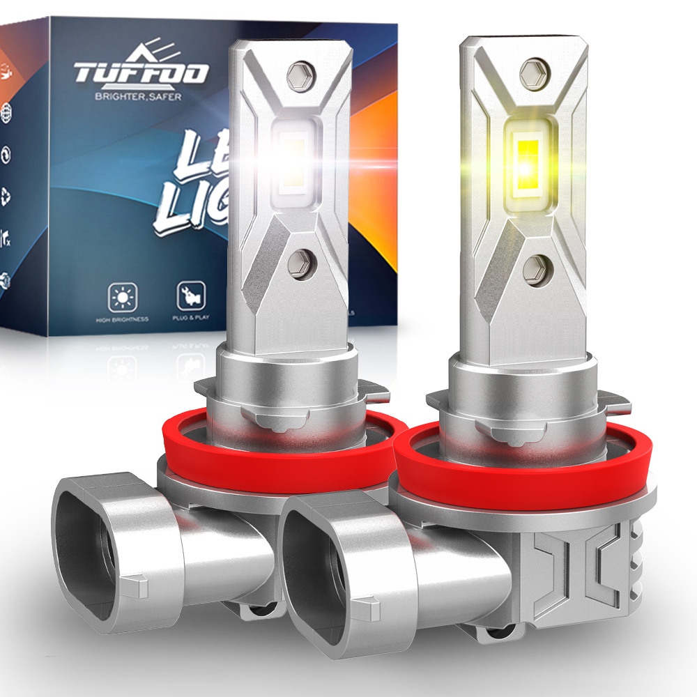 TUFFOO 2 Bóng Đèn LED Sương Mù/Đèn gầm H11 H8 H16 9006 HB4 6000K Trắng 3000K Vàng